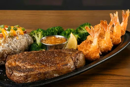 13oz Rockhampton Ribeye & Choice of Shrimp